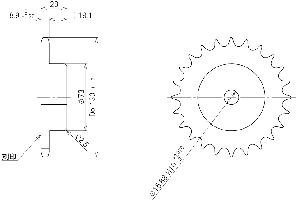 Nhông (Chain wheel) TSUBAKI RS50-1B24TQ-H03